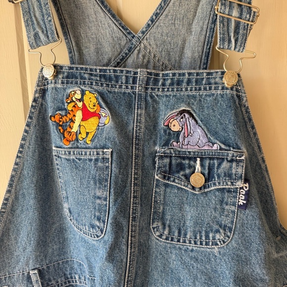 Vintage Disney Pooh Blue Denim Overalls, Size 22/24W, EUC - Picture 2 of 5